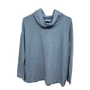 Minimalist Heather Blue‎ Cowl Neck Hoodie Pure Jill Pima Blend Size S